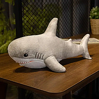 Мягкая игрушка Акула BLÅHAJ БЛОХЕЙ 140 см, плюшевая игрушка акула Икеа 140 см,игрушка подушка акула,Серый