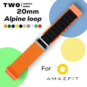 Ремінець Alpine loop для Xiaomi Amazfit 20 мм Помаранчевий з чорним