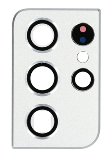 Скло камери для Samsung G998B Galaxy S21 Ultra, з рамкою сріблястого кольору, Phantom Silver, фото 1