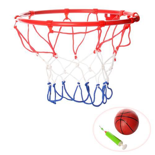Баскетбольне кільце 22 см, метал, сітка, м'яч 16 см, насос, голка, кріплення, кор. 25*26*3см (24шт)
