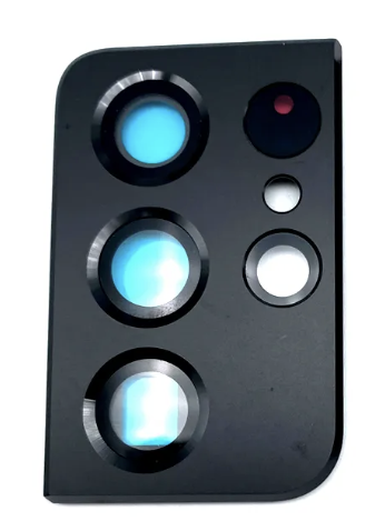 Скло камери для Samsung G996B Galaxy S21+ 5G, з рамкою чорного кольору, Phantom Black, фото 1