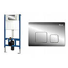 Кнопка зливу для інсталяції REA подвійна хром 160797 REA-E019A, фото 3