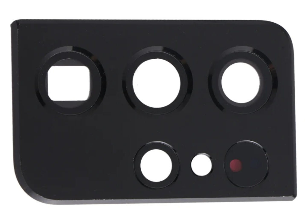 Скло камери для Samsung G998B Galaxy S21 Ultra, з рамкою чорного кольору, Phantom Black, фото 1