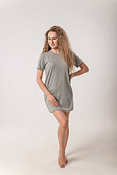 Жіноча нічна сорочка сірого кольору, трикотаж