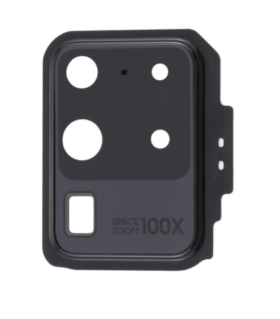 Скло камери для Samsung G988B Galaxy S20 Ultra, з рамкою чорного кольору, Cosmic Black, фото 1