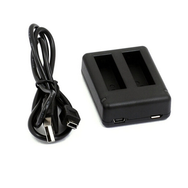 Зарядний пристрій для двох акумуляторів GoPro Hero 4 (акумулятор AHDBT-401) з кабелем USB