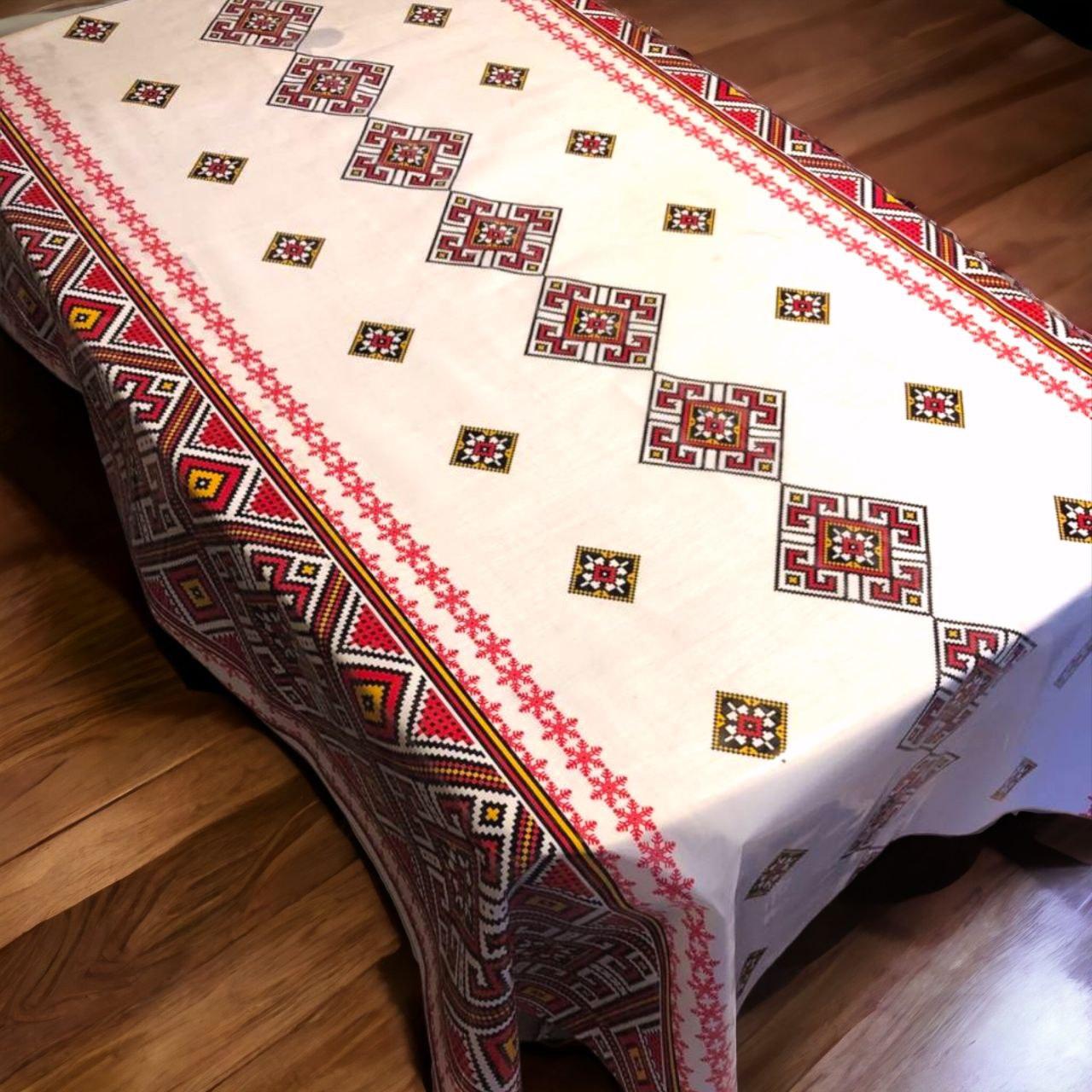 Скатертина Клейонка силікон на метраж "Вишиванка" без основи ширина 137 см відріз від 1 метра, фото 1