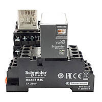 Контактне реле Schneider RXM 230VAC + розетка Schneider RXZE1M4C (температурного датчика)