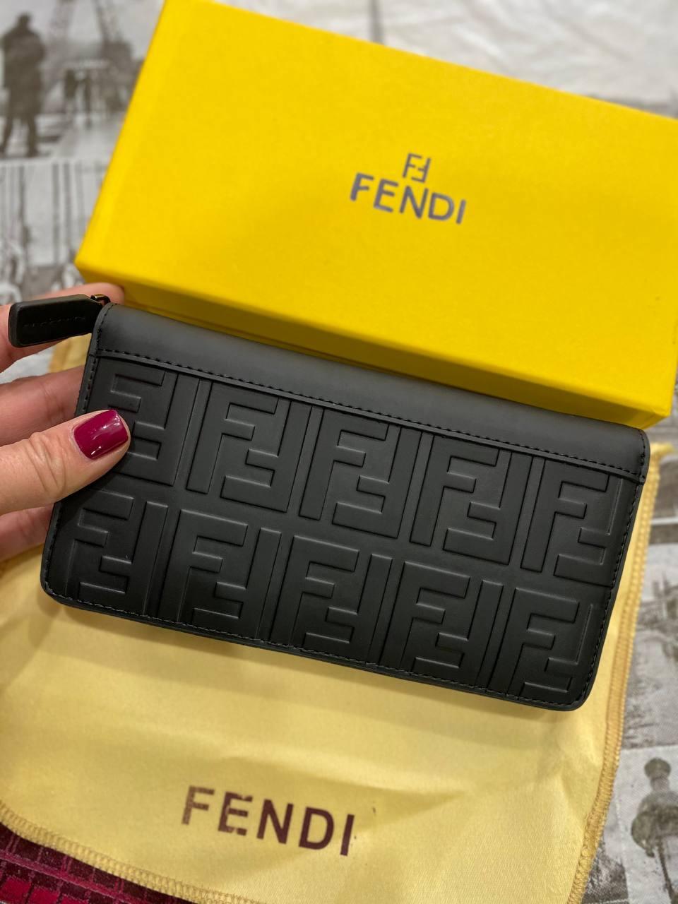 Жіночий шкіряний гаманець Fendi Фенді, гаманець з натуральної шкіри, шкіряні гаманці, брендовий гаманець