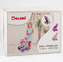 Пластикова коляска для ляльок Doloni Toys (0122/04) — стійка та стильна, фото 6