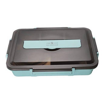 Місткий пластиковий ланч - бокс із підігрівом та підставкою для телефону 220V 12V MA-2000 Блакитний