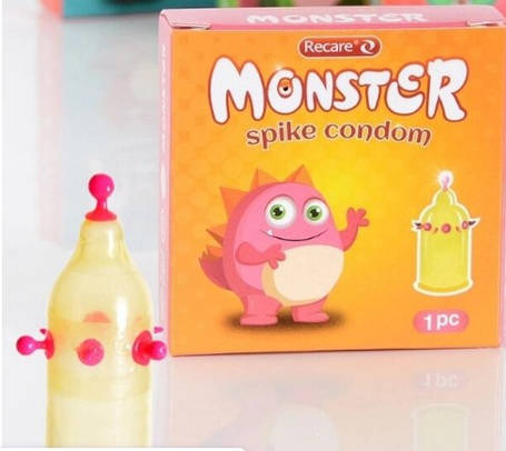 Презерватив Recare MONSTER Pink+Yellow Snick (1шт), фото 1