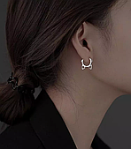 Сережки — кільця посрібло "Котики з вушками" — срібне покриття 925 проби EGYPT SILVER