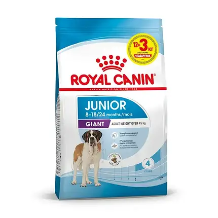 Сухий корм для цуценят Royal Canin Giant Junior 12+3 кг - домашня птиця, фото 1