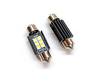 Светодиодная автомобильная лампа T11 x 36mm SV8,5 6 SMD 3030 12-24V WHITE с обманкой