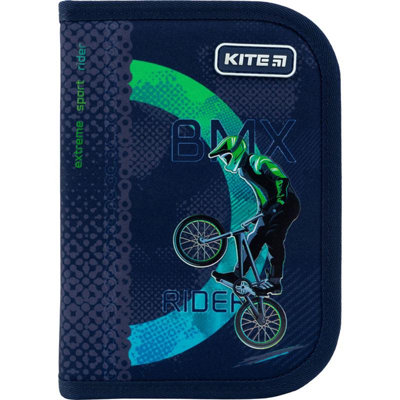 Пенал без наповнення Kite BMX 1 відділення, 1 відворот 20x14x3.7 см синій (K22-621-8)