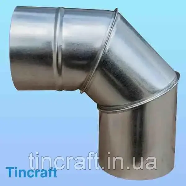 Відведення90° Ø 130 для димоходу, з оцинкованої сталі товщина цинку 0.4 мм, фото 1