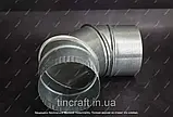 Коліно 90° Ø 150 для вентиляції, оцинковані товщина цинку. 0.65 мм, фото 8