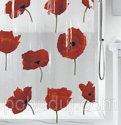 Шторка для ванної Spirella Poppy Pvc біла 180x200см (10.42344), фото 1