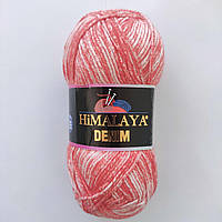 Пряжа Denim Himalaya Туреччина 100% бавовна 50 г — 140 м спиці 3,5 мм різні кольори, меланж червоно-білий