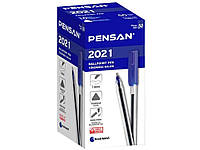 Ручка масляна синій прозорий корпус 1,0mm medium ТМ PENSAN 2021