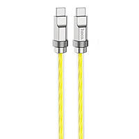 Кабель HOCO U113 Type-C to Type-C Solid silicone charging data cable 1.2m 100W 3A GOLD