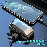 Бездротові вакуумні навушники Bluetooth з кейсом TWS BTH-F9-5 сенсорні, фото 4