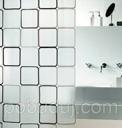 Шторка для ванної Spirella Frame peva чорна 180x200см (10.01942), фото 1