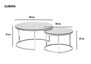 Журнальний столик ALABAMA A kass gold глянець еф.мармуру/золото (к-кт), фото 3