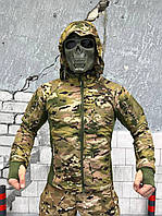 Куртка тактическая демисезонная мультикам на флисе Куртка армейская мембранная водонепроницаемая