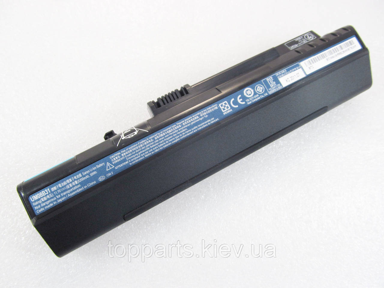Батарея для ноутбука Acer UM08A31, 5200mAh, 6cell, 11.1 V, Li-ion, чорний, ORIG