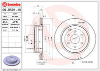 Диск гальмівний ЗАДН NISSAN PATHFINDER,PICKUP (NAVARA) 2.5DCI 16V 05.03-,06.10- 09.B591.10