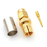 Роз'єм SMA Male обтискний на кабель RG6 RG5 LMR300 RG304 РК-75 5D-FB, конектор під обтиск Crimp крімпер, фото 3