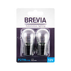 Лампа розжарювання Brevia P27W 12V 27W W2.5x16q прозора 2шт