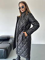 Женская стёганная куртка Jem стежка длинная 48 черная