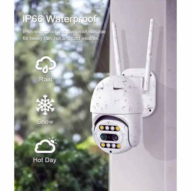 Беспроводная камера видеонаблюдения уличная поворотная PTZ WiFi Outdoor Camera CF26 HD1080P 2MP 4мм+12мм - фото 7 - id-p1972490893