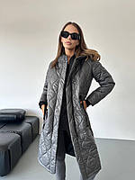 Женская стёганная куртка Jem стежка длинная 44 графит