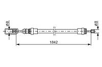 Трос ручного гальма PEUGEOT 405 1.9 DIESEL 06.1992 - 04.1997; 405 1.9 DIESEL 07.1994 - 04.1997; 1 987 477 422