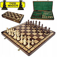Шахи турнірні з обтяжувачем для змагань ручної роботи з натурального дерева Madon (35x35см)