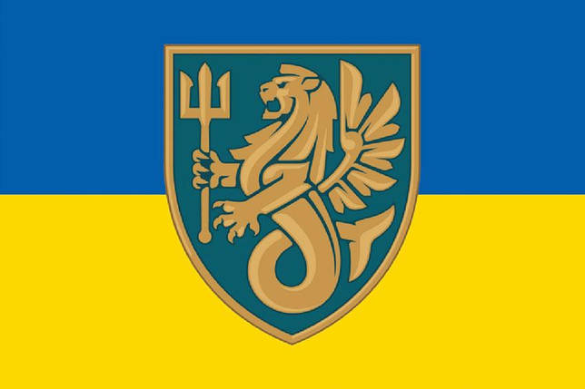 Прапор 37 ОБрМП ЗСУ синьо-жовтий, фото 1