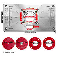 Пластина алюмінієва для фрезера зі змінними кільцями 235x120x8мм