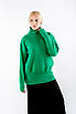 Жіночий светр теплий з горловиною зелений 2375 (2000000113593), фото 3