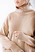Жіночий светр теплий з горловиною бежевий 2375 (2000000113586), фото 5