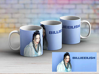 Чашка Billie Eilish "Блакитний"  Кухоль Біллі Айліш 425