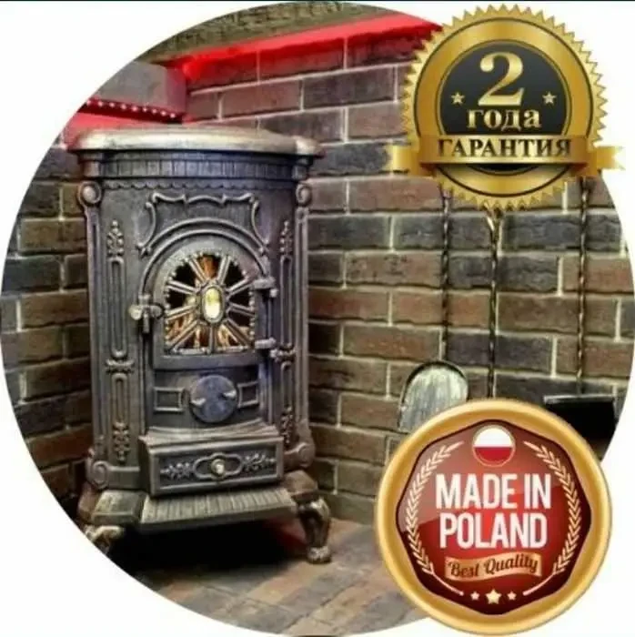 Печь камин буржуйка чугунная Bonro Gold 9 КВт двойная стенка. Печка для ...