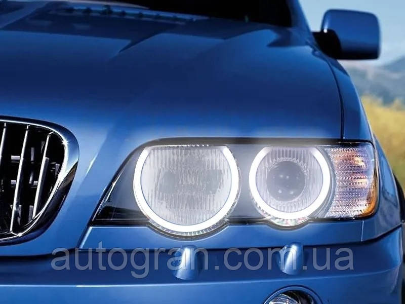 Ангельські очі LED BMW Е46 у безлінзові фари