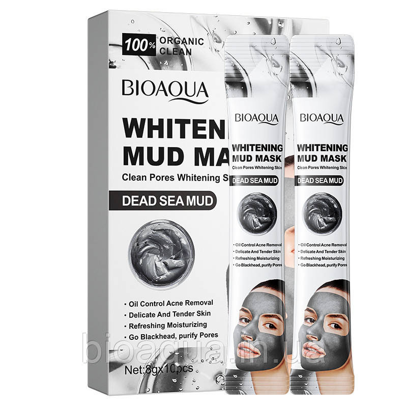 Маска для обличчя Bioaqua Dead Sea Mud Whitening Mud Mask (паковання 10 штук)