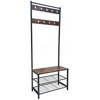 Вешалка напольная с полками для обуви в прихожую в стиле лофт Bonro 126
