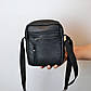 Сумка месенджер чоловіча чорна з натуральної шкіри 5 відділень для щоденного використання, фото 6