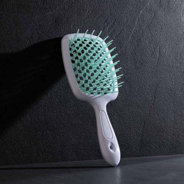 Масажна щітка для волосся Superbrush Біло-м'ятна, продувний гребінець для волосся — щітки для волосся (ST)